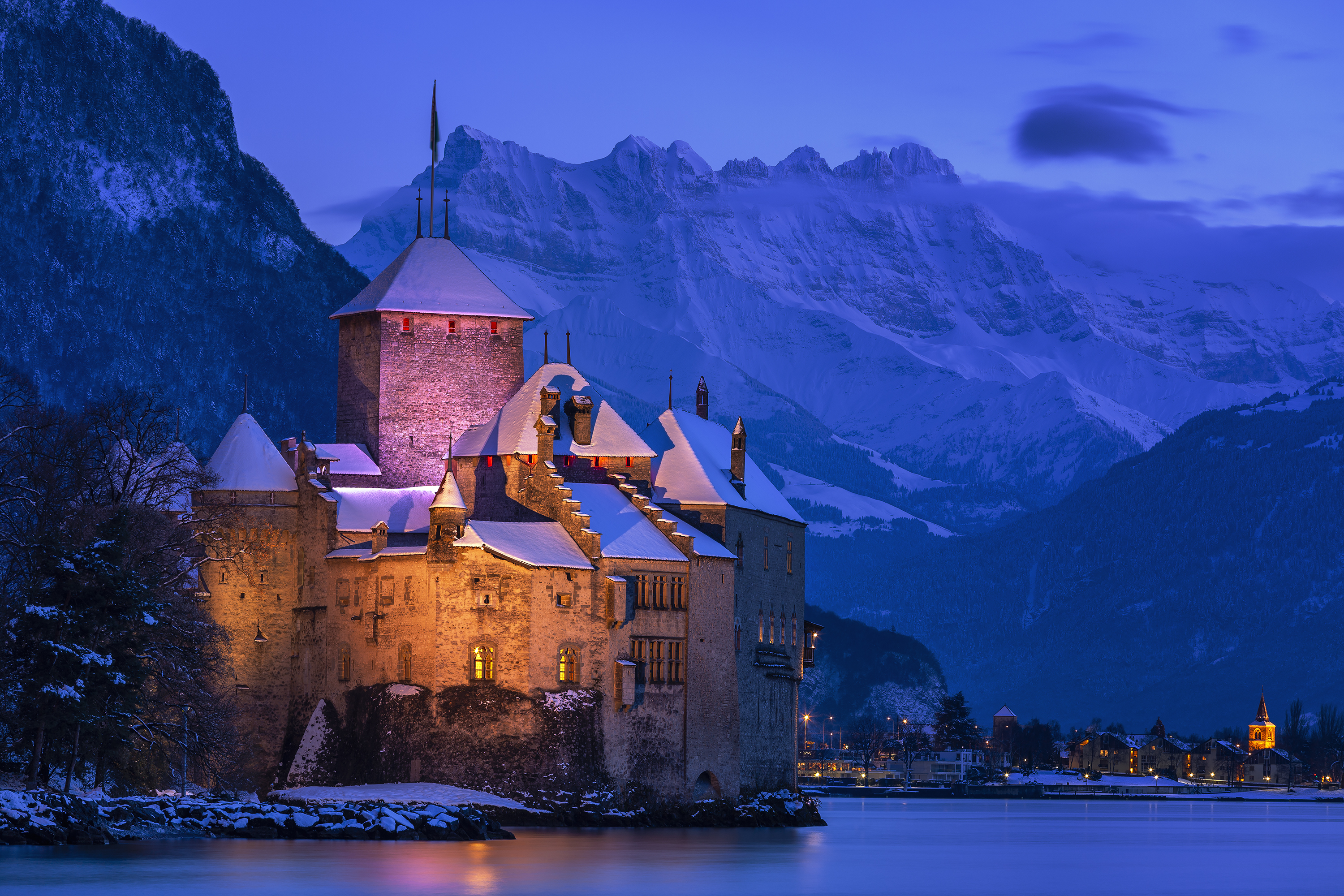 Une soirée dhiver au Chateau de Chillon